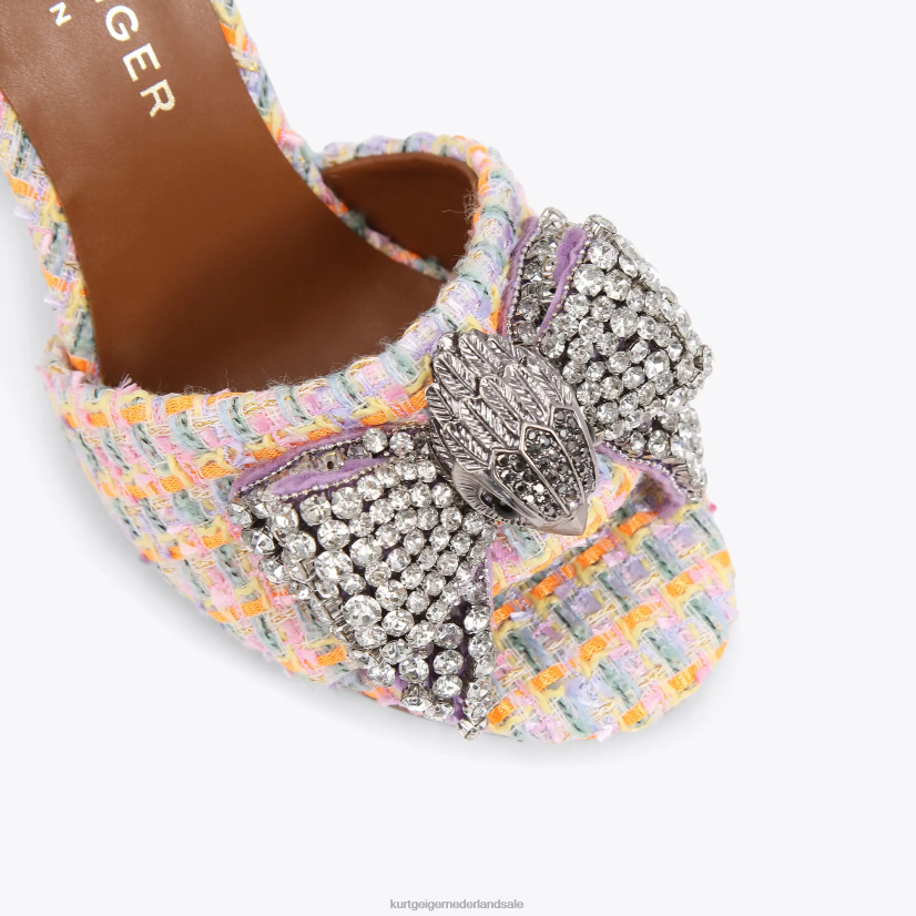 vrouwen Kurt Geiger N206R289 London kensington sandaal met strik oranje | schoenen