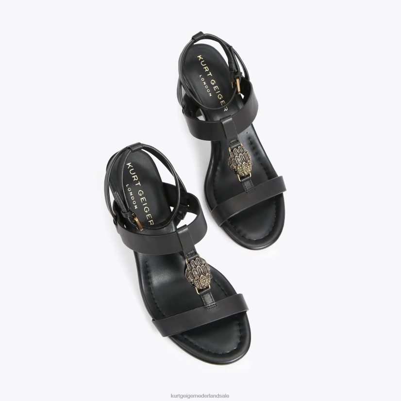 vrouwen Kurt Geiger N206R338 Londen Hampton T-bar blok zwart | schoenen