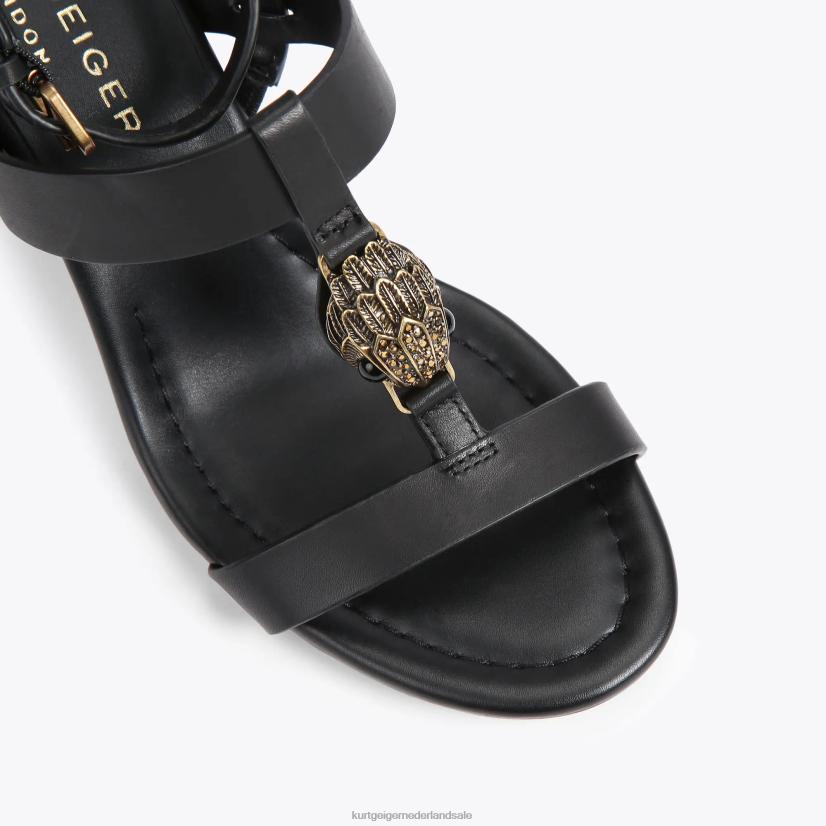 vrouwen Kurt Geiger N206R338 Londen Hampton T-bar blok zwart | schoenen