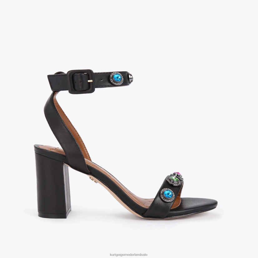 vrouwen Kurt Geiger N206R381 Londen Octavia bloksandaal zwarte combinatie | schoenen