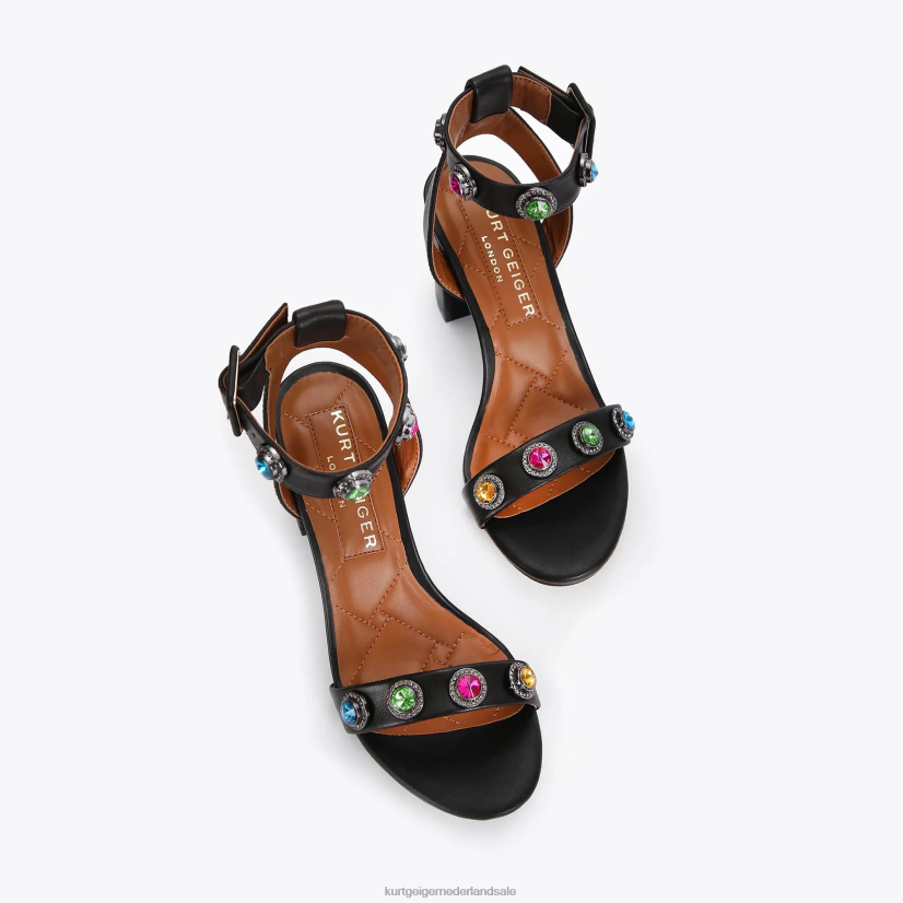 vrouwen Kurt Geiger N206R381 Londen Octavia bloksandaal zwarte combinatie | schoenen