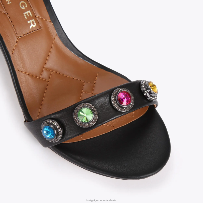 vrouwen Kurt Geiger N206R381 Londen Octavia bloksandaal zwarte combinatie | schoenen
