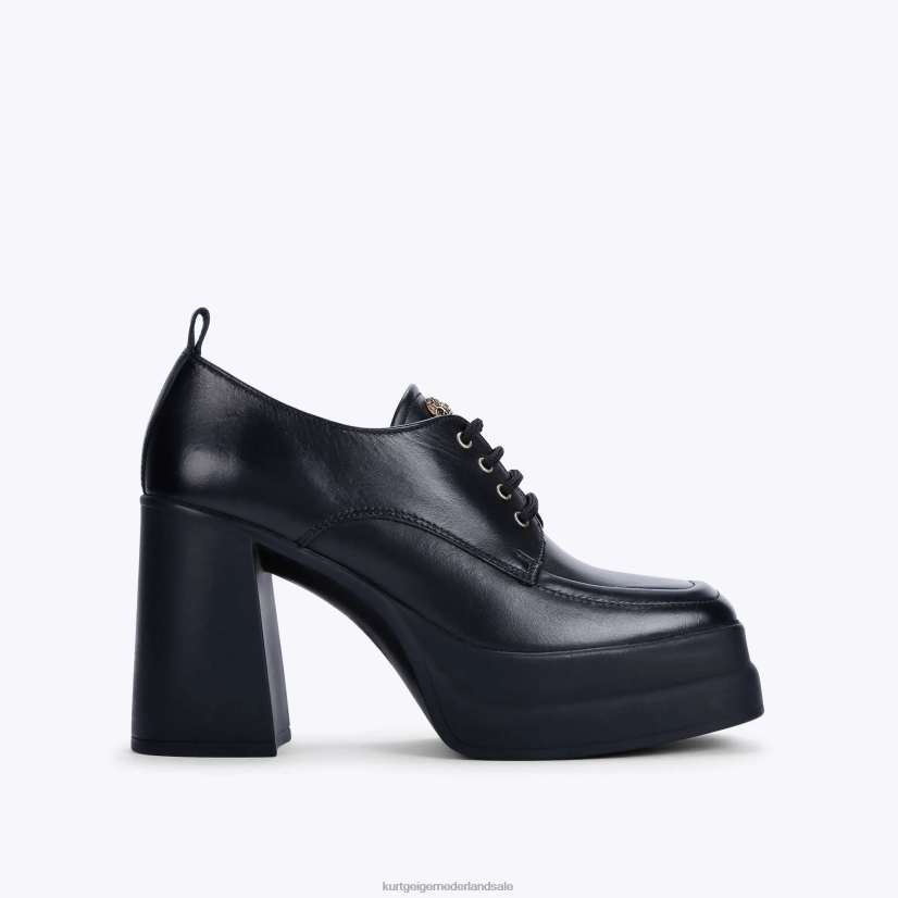 vrouwen Kurt Geiger N206R404 London stampte veterschoenen met hak zwart | schoenen