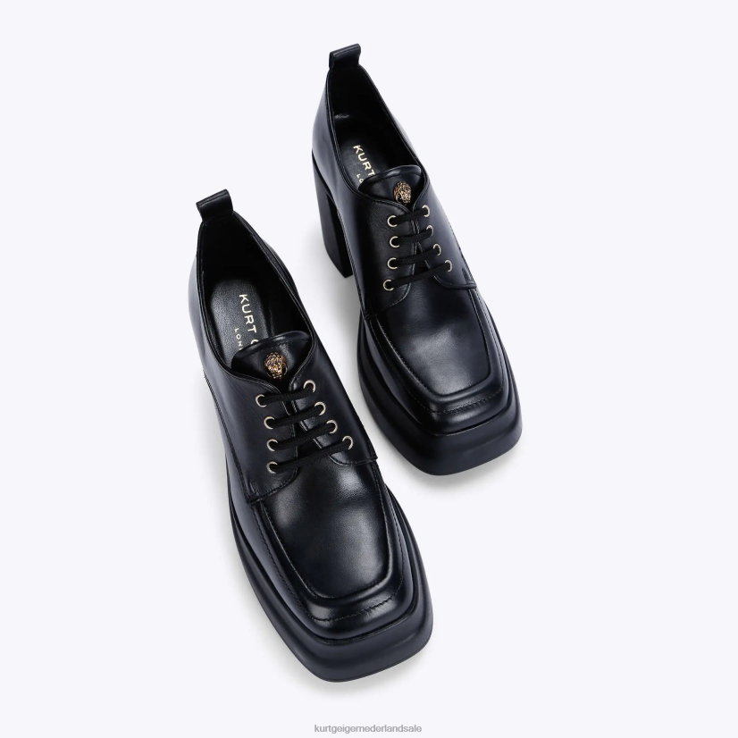 vrouwen Kurt Geiger N206R404 London stampte veterschoenen met hak zwart | schoenen
