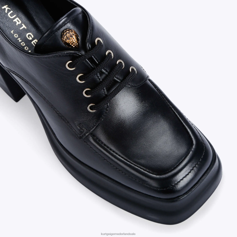 vrouwen Kurt Geiger N206R404 London stampte veterschoenen met hak zwart | schoenen