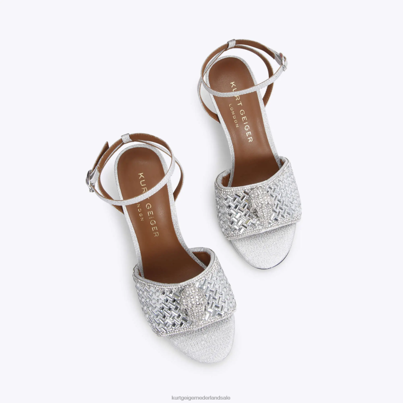 vrouwen Kurt Geiger N206R412 Londen kensington sandaal zilveren combinatie | schoenen