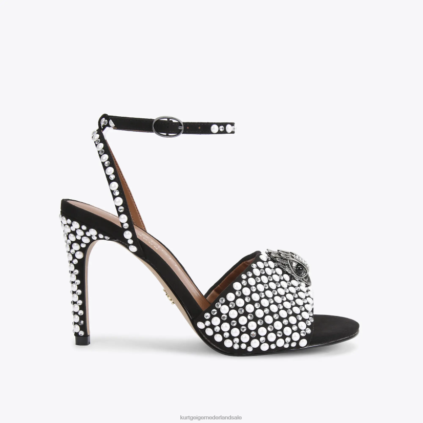 vrouwen Kurt Geiger N206R420 Londen kensington sandaal zwart wit | schoenen