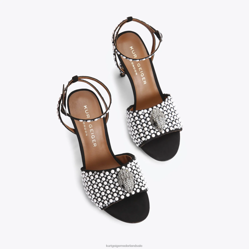 vrouwen Kurt Geiger N206R420 Londen kensington sandaal zwart wit | schoenen