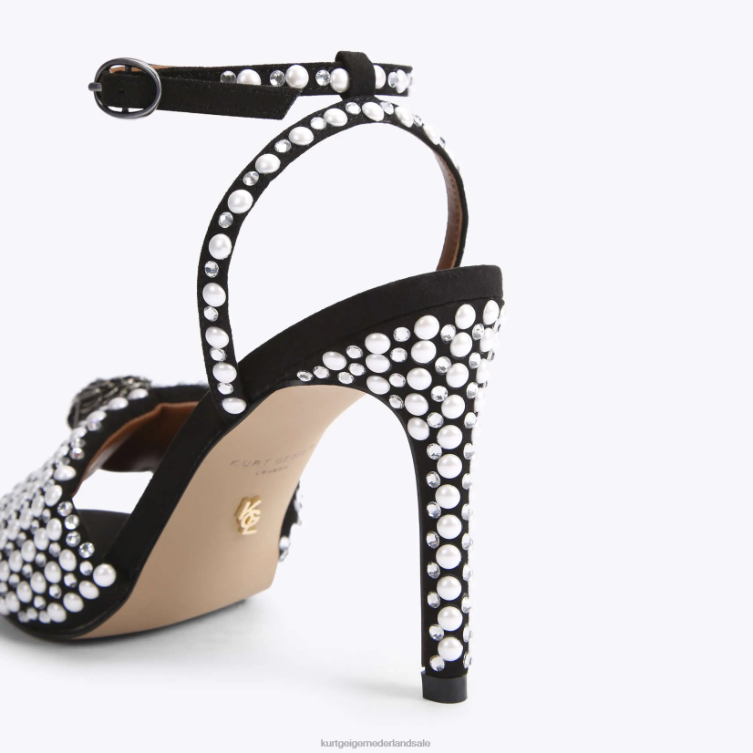 vrouwen Kurt Geiger N206R420 Londen kensington sandaal zwart wit | schoenen