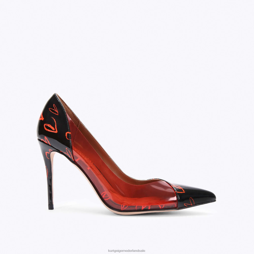 vrouwen Kurt Geiger N206R664 Londen belgravia vinyl zwart rood | schoenen