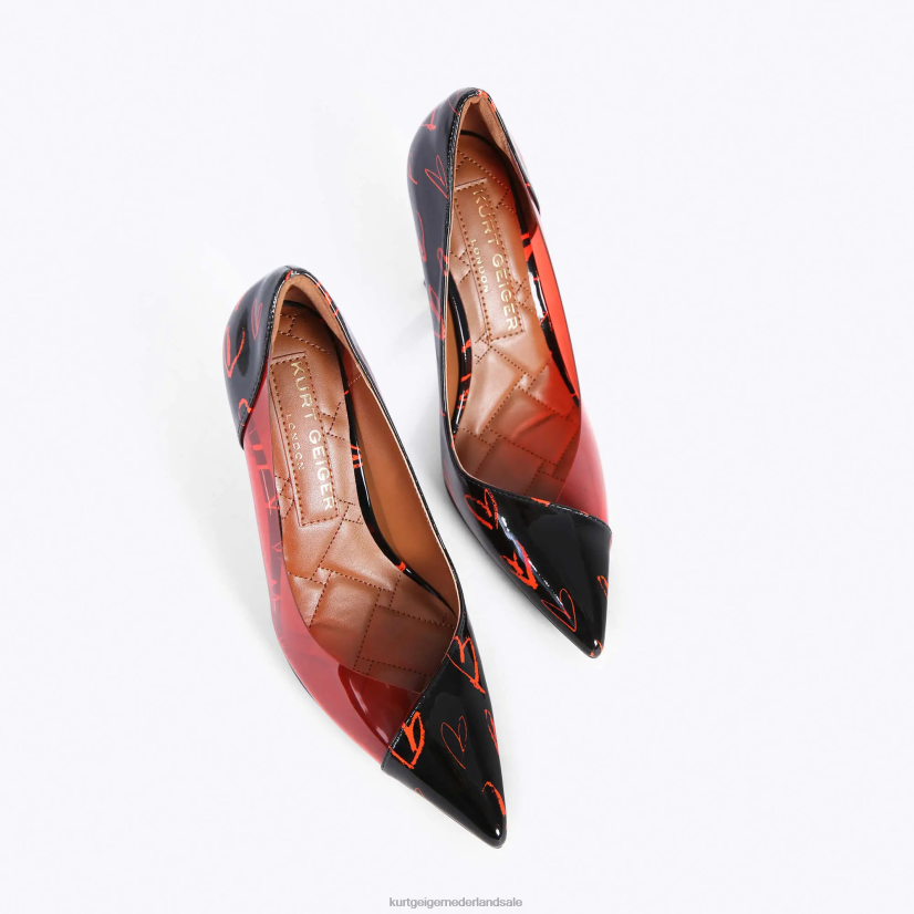 vrouwen Kurt Geiger N206R664 Londen belgravia vinyl zwart rood | schoenen