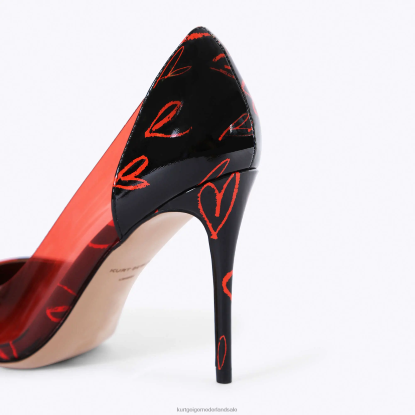 vrouwen Kurt Geiger N206R664 Londen belgravia vinyl zwart rood | schoenen