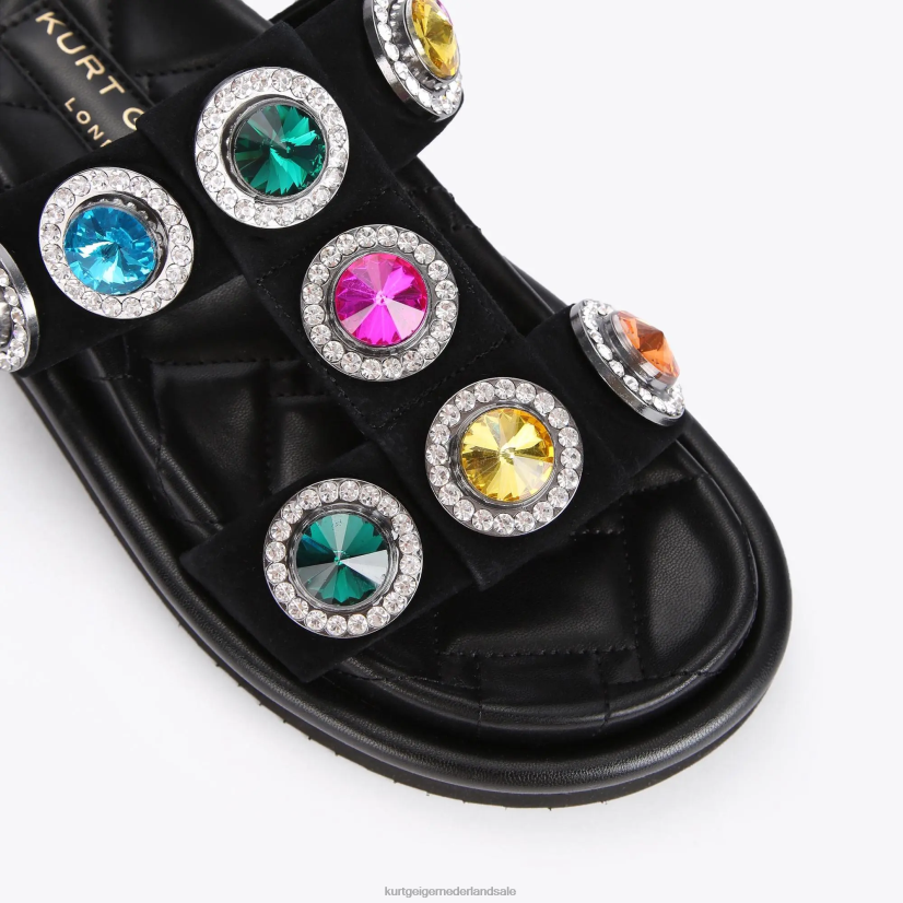vrouwen Kurt Geiger N206R215 Londen orson kristallen sandaal zwart | schoenen