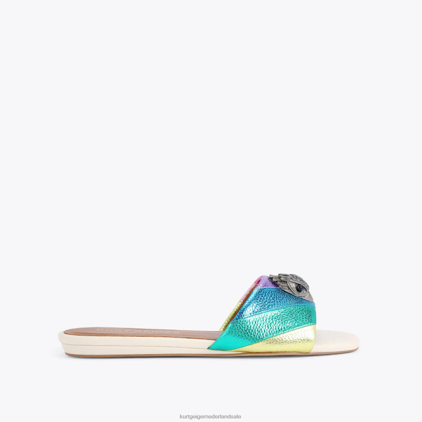 vrouwen Kurt Geiger N206R225 Londen Kensington platte sandaal metalen combinatie | schoenen