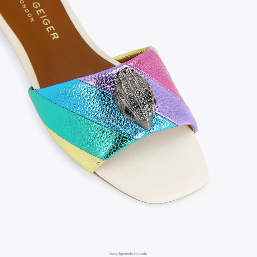 vrouwen Kurt Geiger N206R225 Londen Kensington platte sandaal metalen combinatie | schoenen