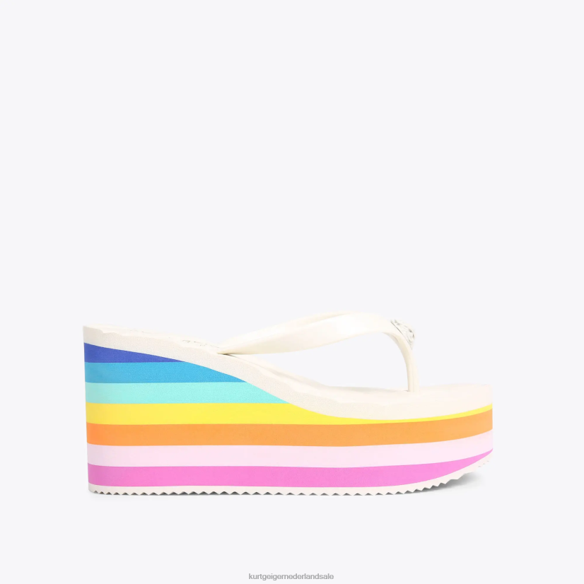 vrouwen Kurt Geiger N206R229 Londen kensington flipflop wedge witte kam | schoenen