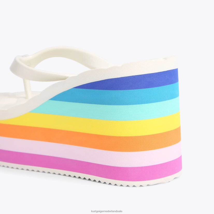 vrouwen Kurt Geiger N206R229 Londen kensington flipflop wedge witte kam | schoenen