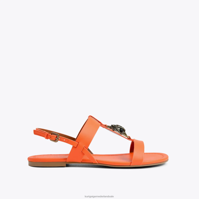 vrouwen Kurt Geiger N206R285 Londen Hampton platte sandaal oranje | schoenen