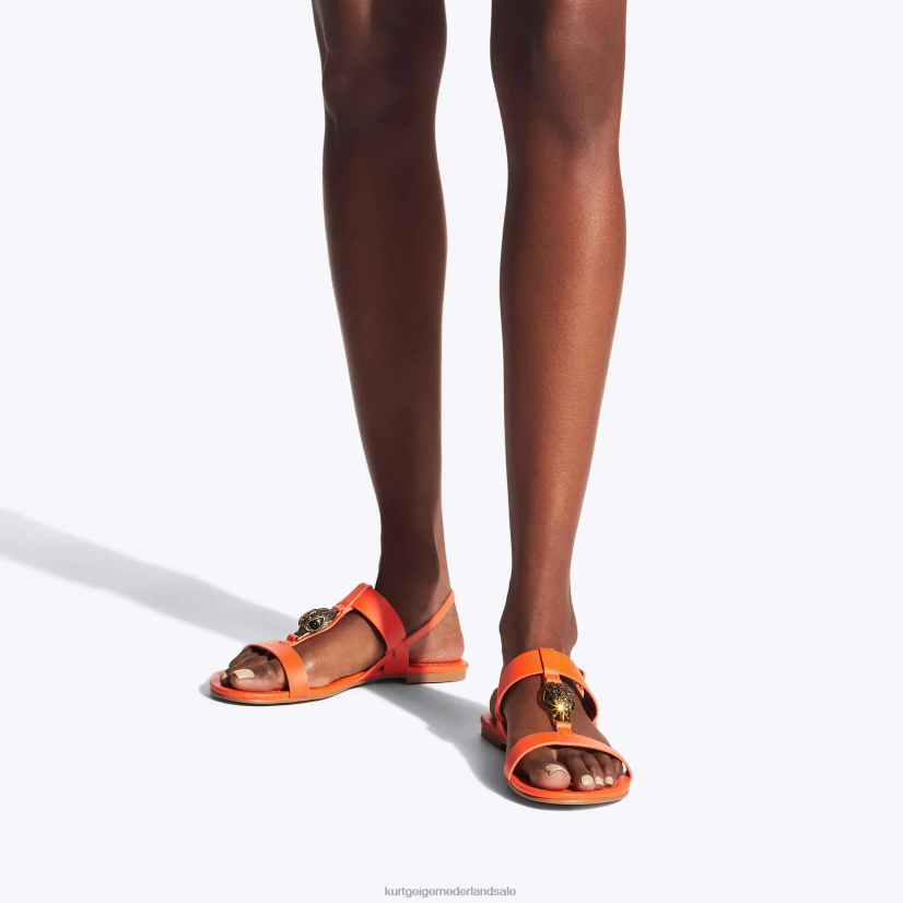 vrouwen Kurt Geiger N206R285 Londen Hampton platte sandaal oranje | schoenen