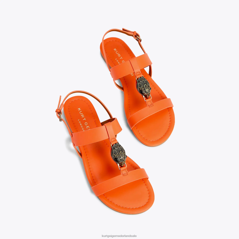vrouwen Kurt Geiger N206R285 Londen Hampton platte sandaal oranje | schoenen