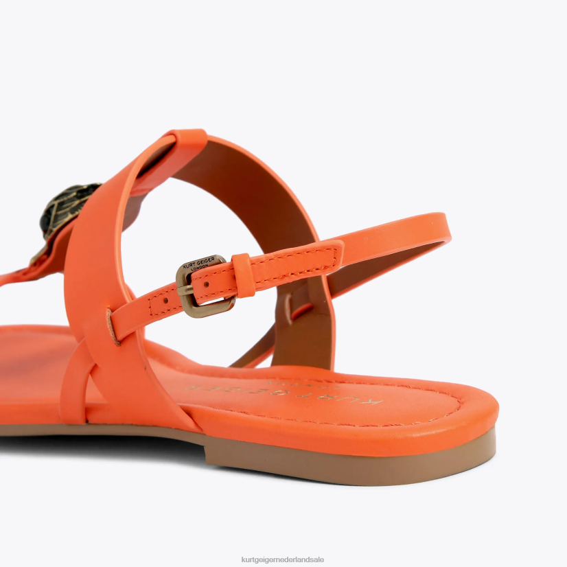vrouwen Kurt Geiger N206R285 Londen Hampton platte sandaal oranje | schoenen