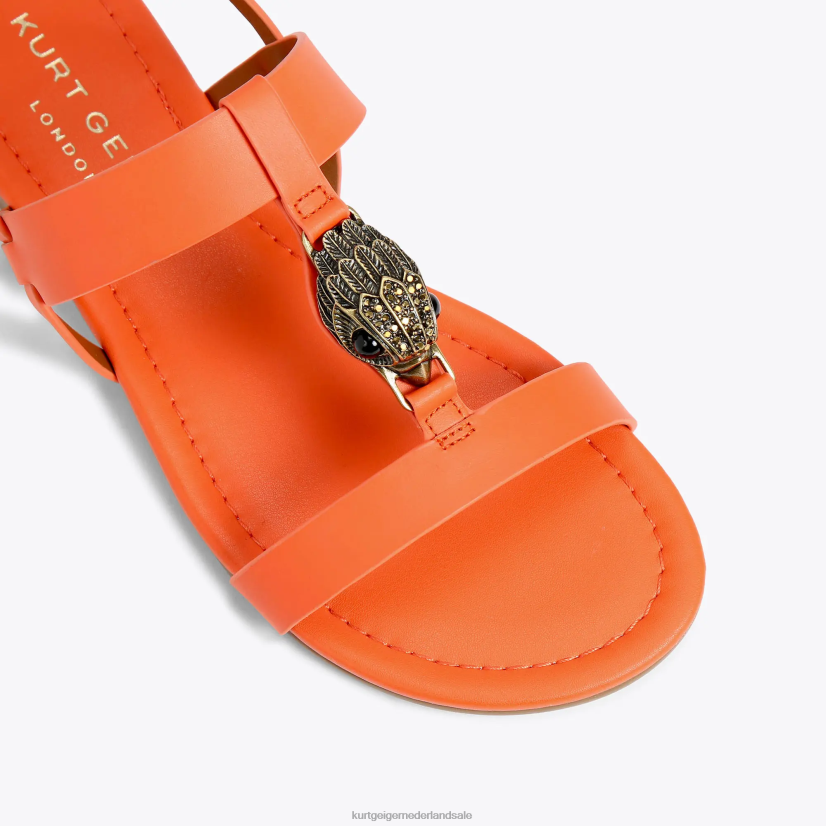 vrouwen Kurt Geiger N206R285 Londen Hampton platte sandaal oranje | schoenen