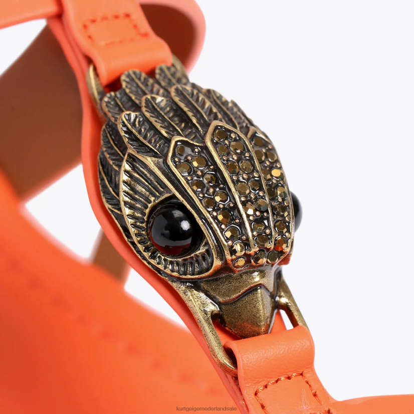 vrouwen Kurt Geiger N206R285 Londen Hampton platte sandaal oranje | schoenen