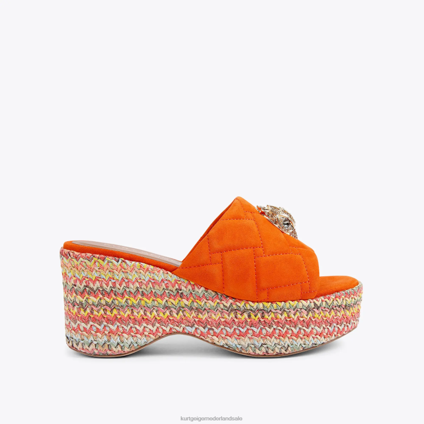 vrouwen Kurt Geiger N206R287 Londen Kensington wedge-muilezel oranje | schoenen