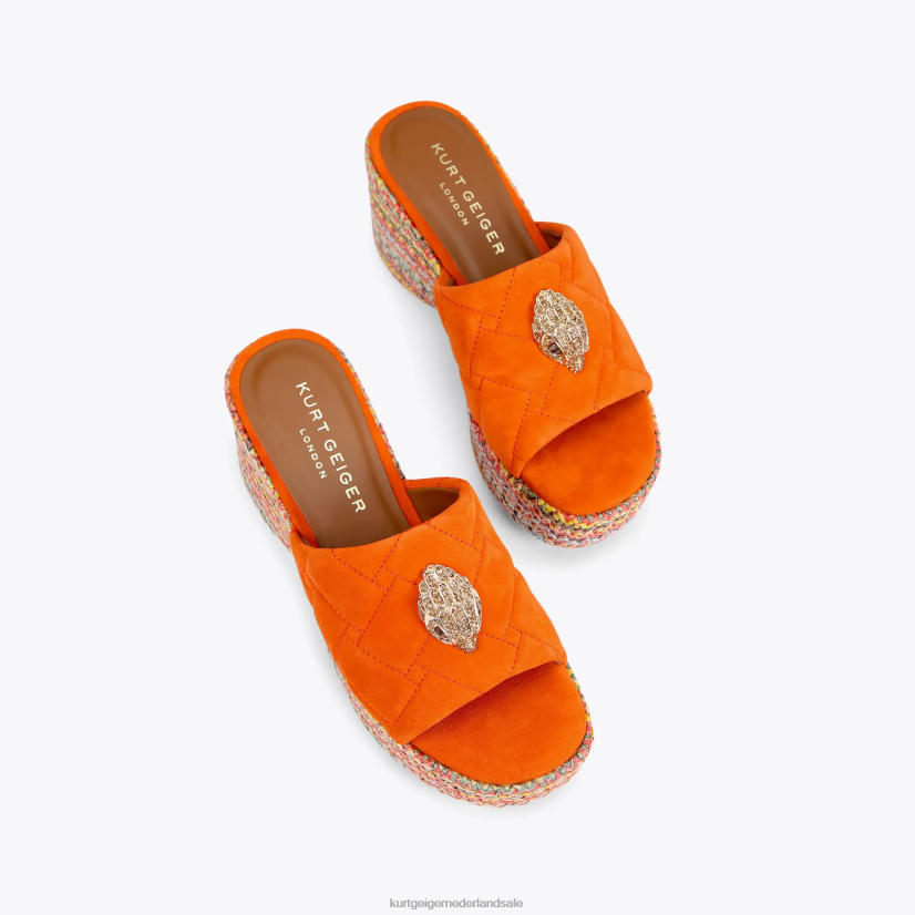 vrouwen Kurt Geiger N206R287 Londen Kensington wedge-muilezel oranje | schoenen
