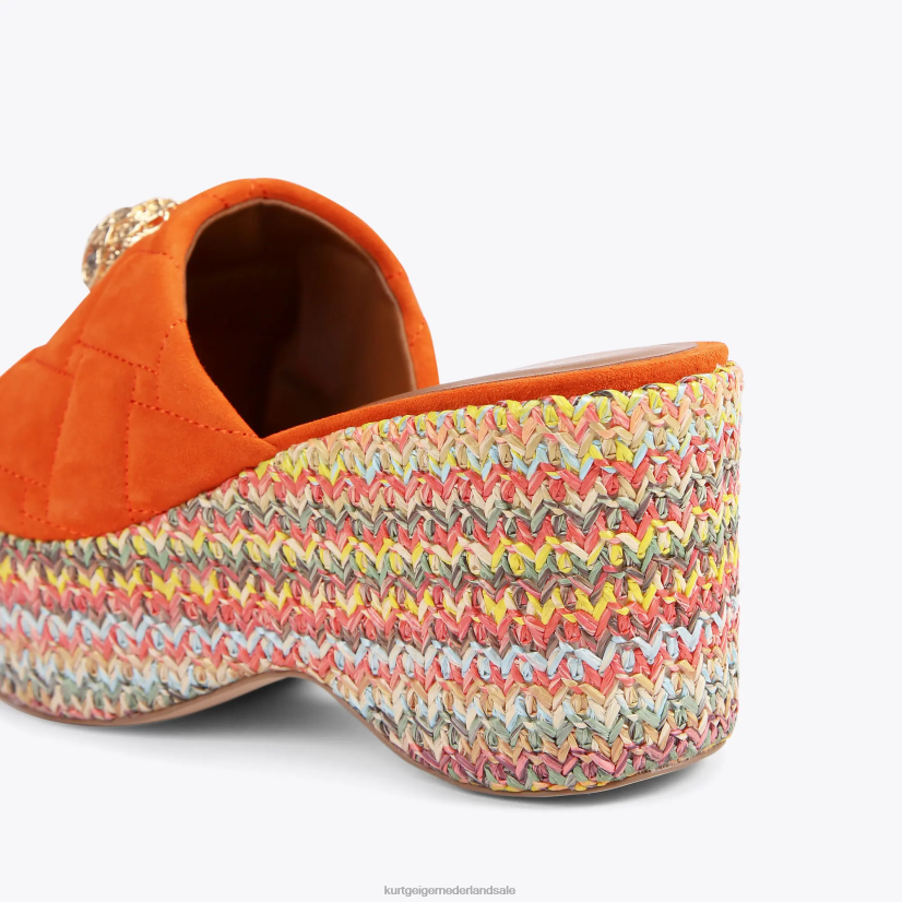 vrouwen Kurt Geiger N206R287 Londen Kensington wedge-muilezel oranje | schoenen