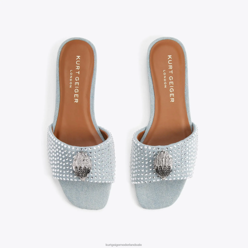 vrouwen Kurt Geiger N206R349 Londen Kensington platte sandaal blauw anders | schoenen
