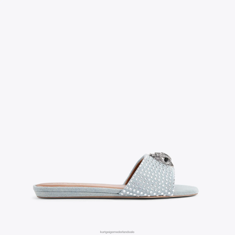 vrouwen Kurt Geiger N206R349 Londen Kensington platte sandaal blauw anders | schoenen