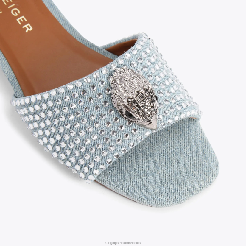 vrouwen Kurt Geiger N206R349 Londen Kensington platte sandaal blauw anders | schoenen