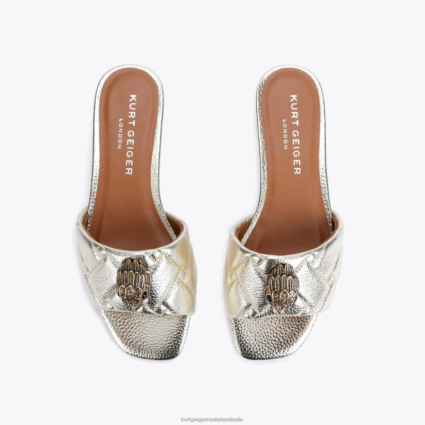 vrouwen Kurt Geiger N206R350 Londen Kensington platte sandaal goud | schoenen