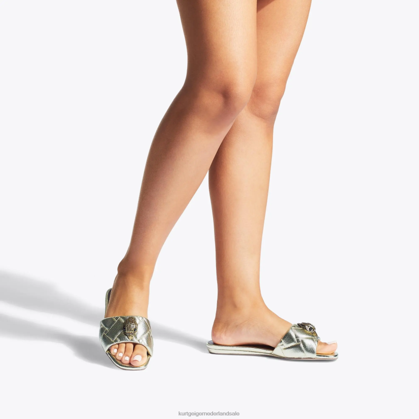 vrouwen Kurt Geiger N206R350 Londen Kensington platte sandaal goud | schoenen