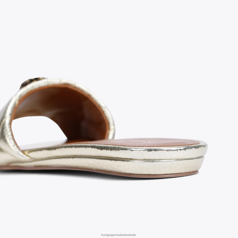 vrouwen Kurt Geiger N206R350 Londen Kensington platte sandaal goud | schoenen