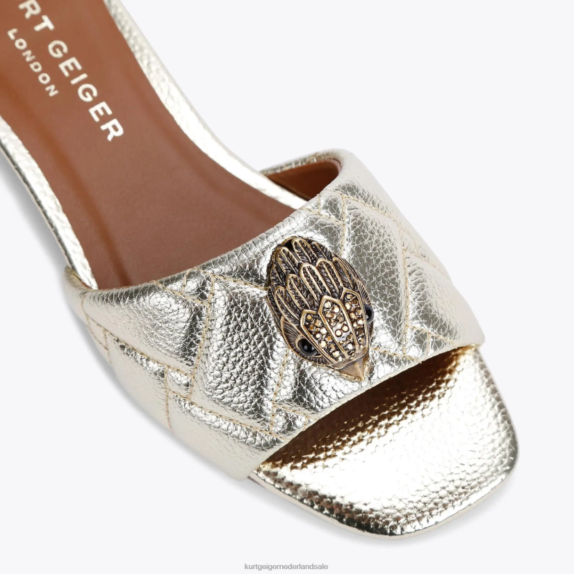 vrouwen Kurt Geiger N206R350 Londen Kensington platte sandaal goud | schoenen