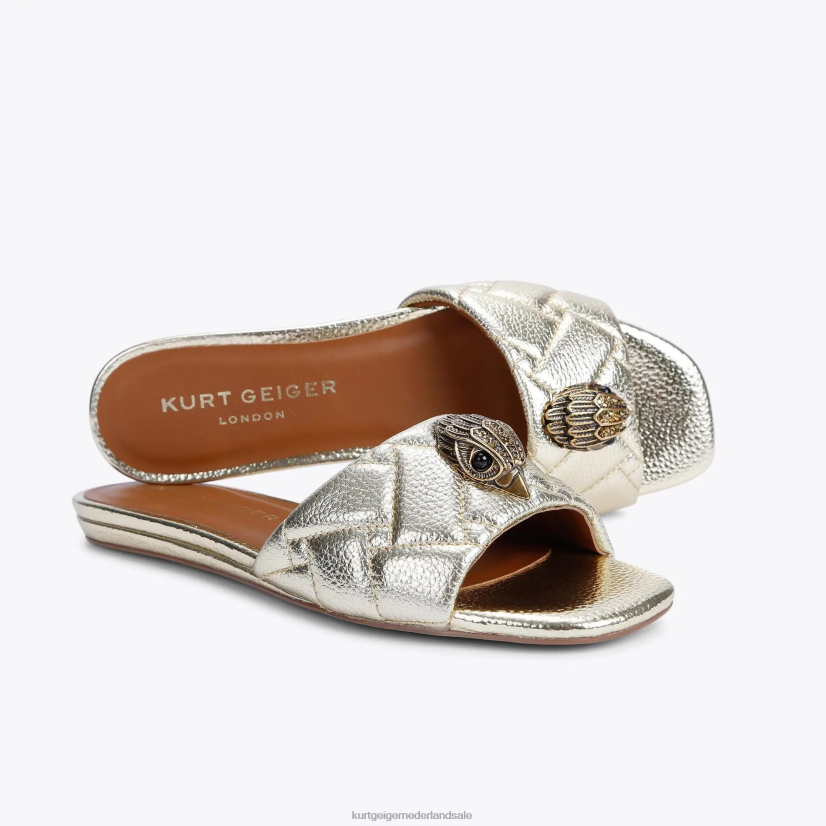 vrouwen Kurt Geiger N206R350 Londen Kensington platte sandaal goud | schoenen