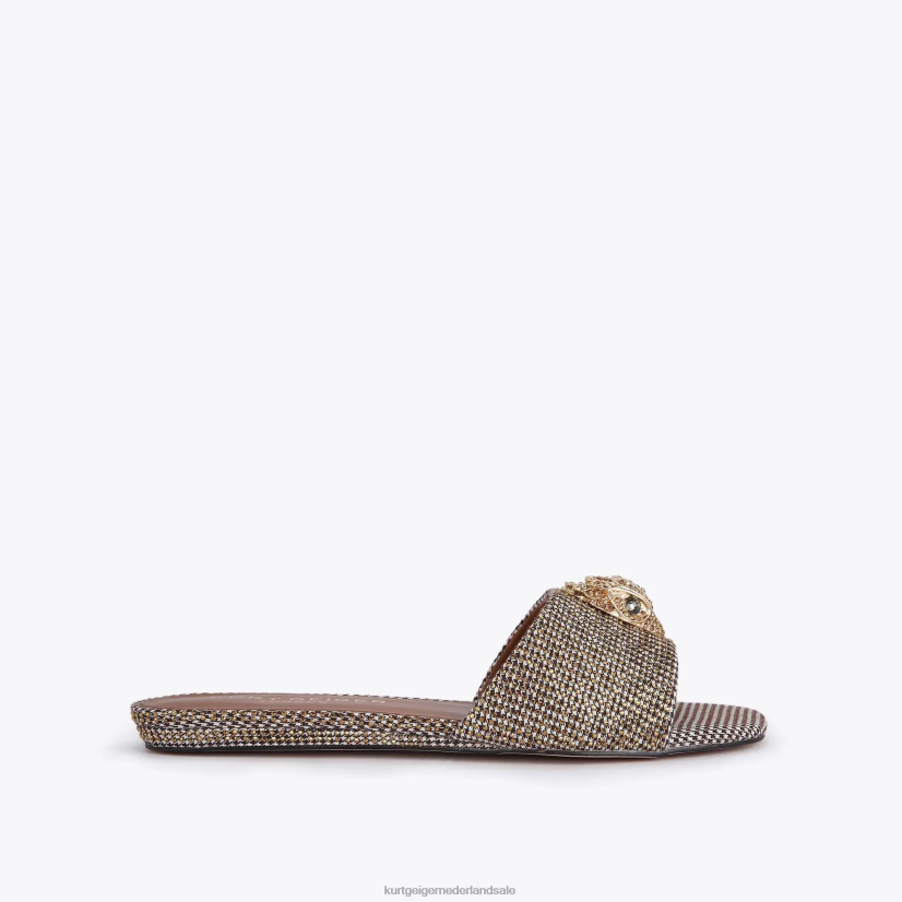 vrouwen Kurt Geiger N206R351 Londen Kensington platte sandaal beige | schoenen