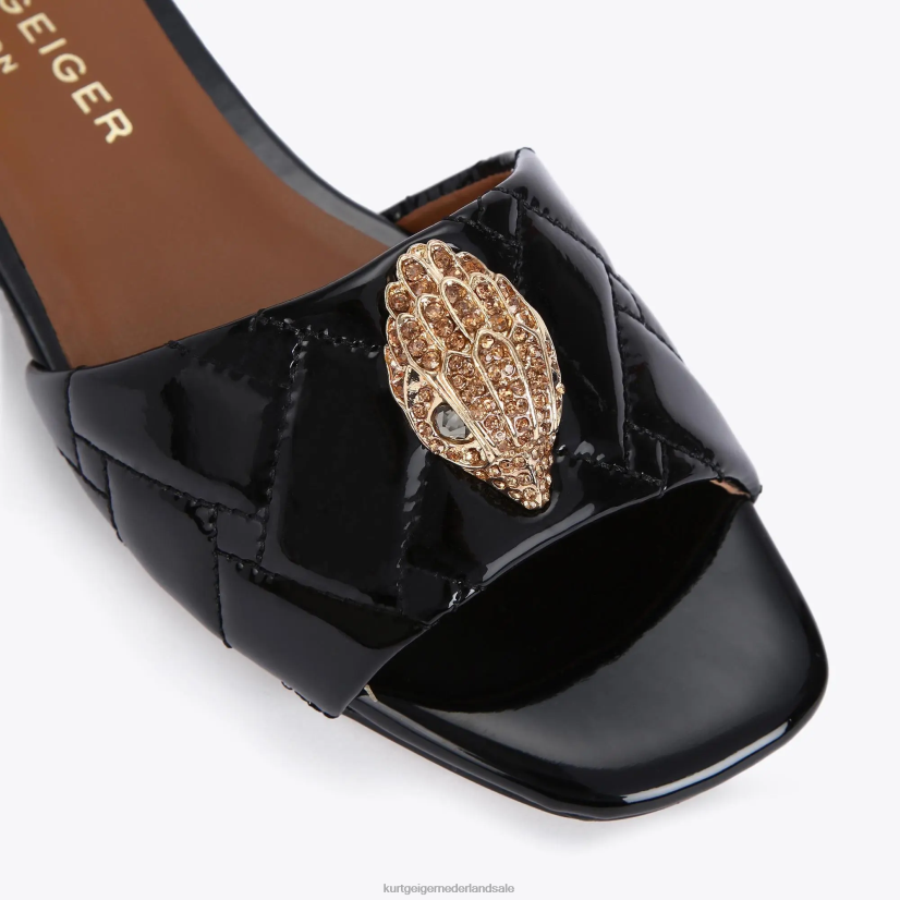 vrouwen Kurt Geiger N206R352 Londen Kensington platte sandaal zwart | schoenen