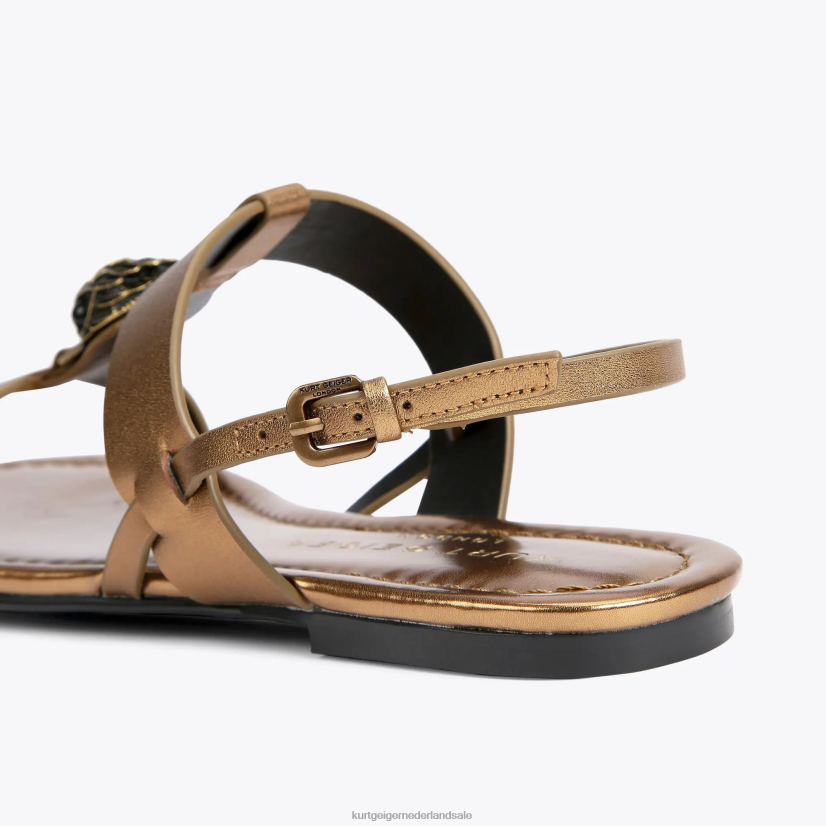vrouwen Kurt Geiger N206R430 Londen Hampton platte sandaal bronzen | schoenen