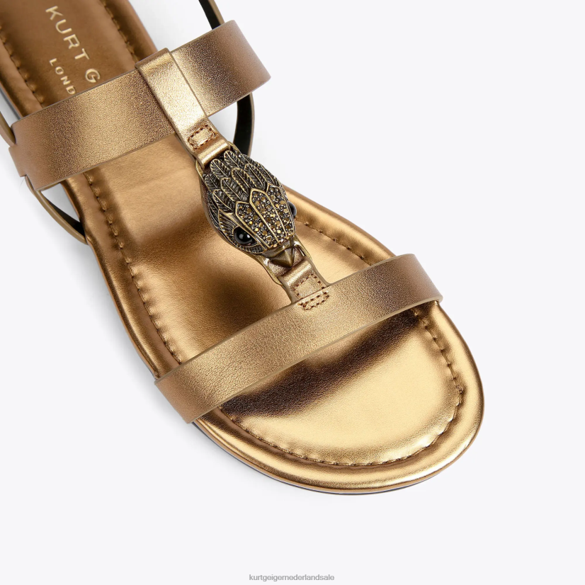 vrouwen Kurt Geiger N206R430 Londen Hampton platte sandaal bronzen | schoenen