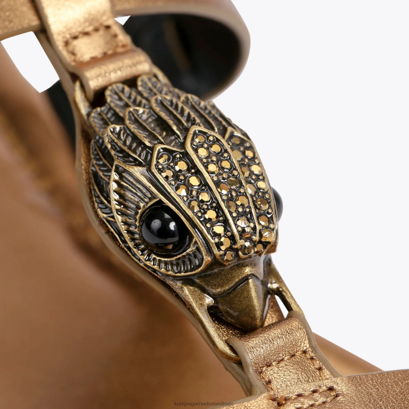 vrouwen Kurt Geiger N206R430 Londen Hampton platte sandaal bronzen | schoenen