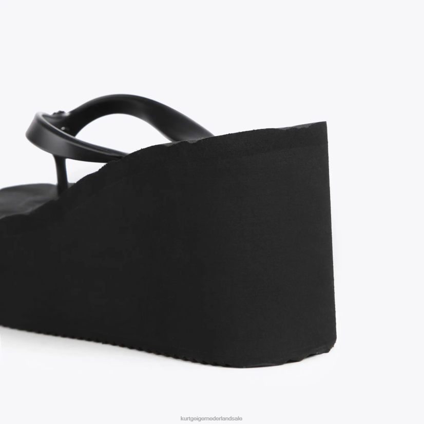 vrouwen Kurt Geiger N206R434 Londen kensington flipflop wedge zwart | schoenen