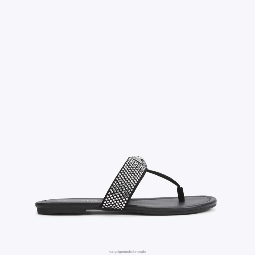 vrouwen Kurt Geiger N206R447 Londen kensington t-bar sandaal zwart | schoenen