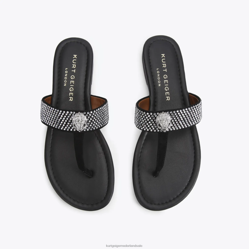 vrouwen Kurt Geiger N206R447 Londen kensington t-bar sandaal zwart | schoenen