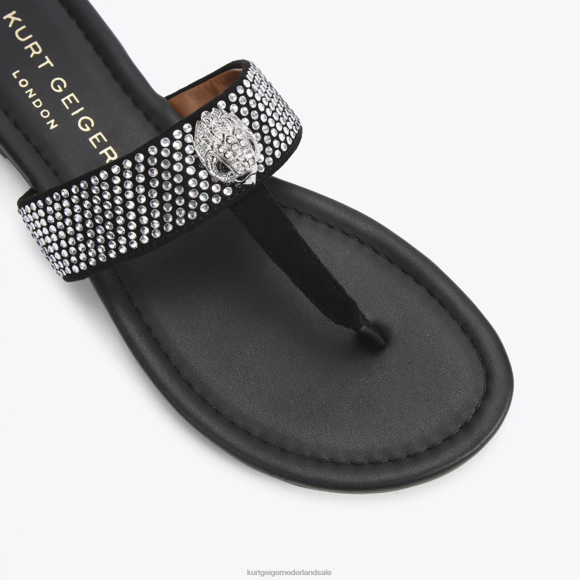 vrouwen Kurt Geiger N206R447 Londen kensington t-bar sandaal zwart | schoenen