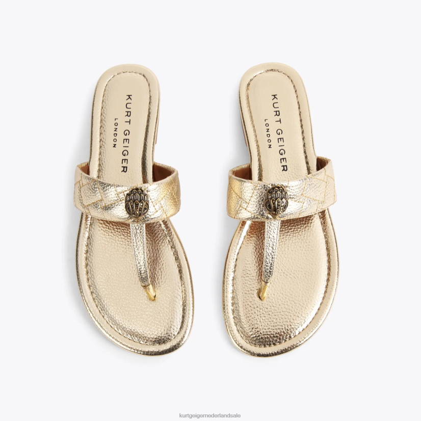 vrouwen Kurt Geiger N206R448 Londen kensington t-bar sandaal goud | schoenen
