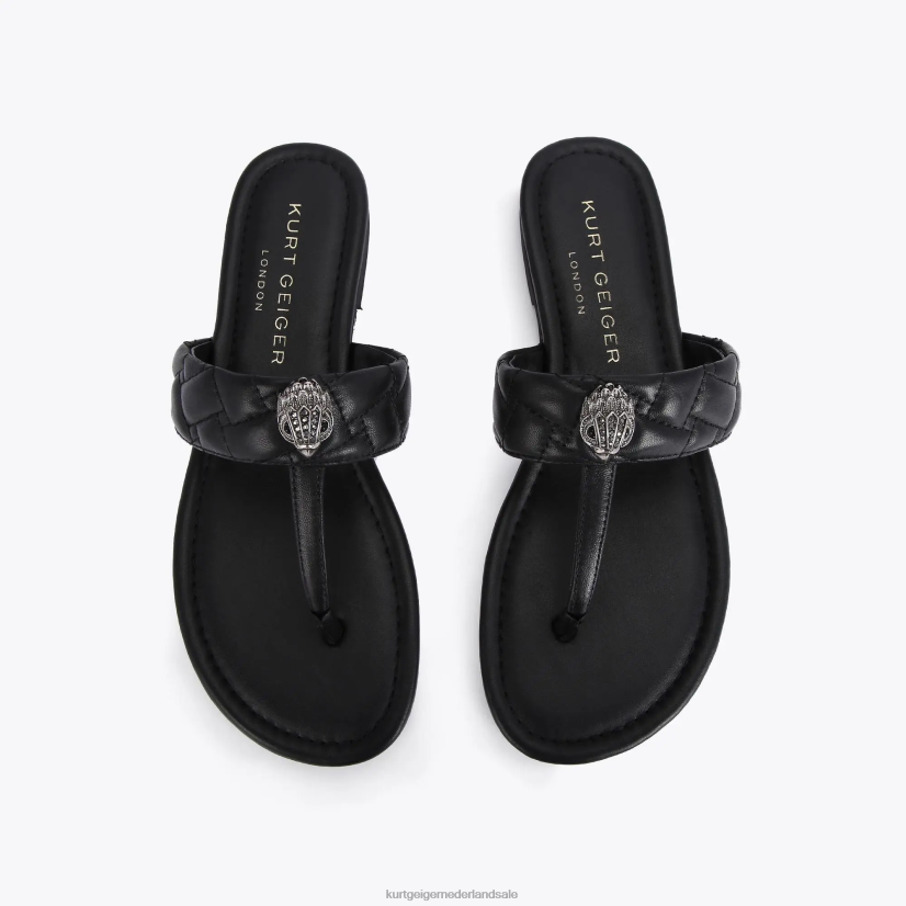vrouwen Kurt Geiger N206R451 Londen kensington t-bar sandaal zwart | schoenen