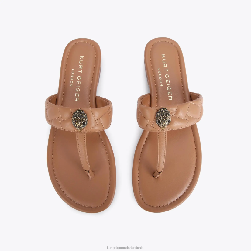 vrouwen Kurt Geiger N206R452 Londen kensington t-bar sandaal kameel | schoenen
